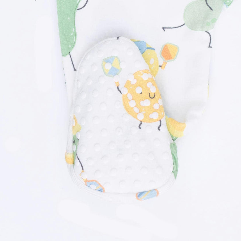 Pickles Playing Pickleball - 2 Way Zipper Footie