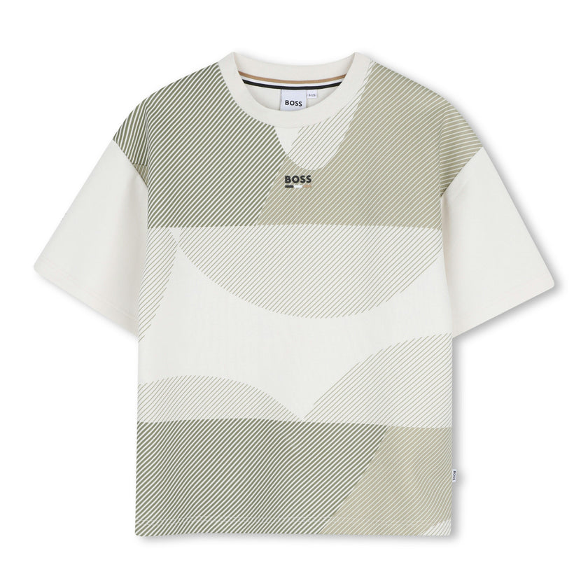 Ivory Geometric Pattern T-Shirt