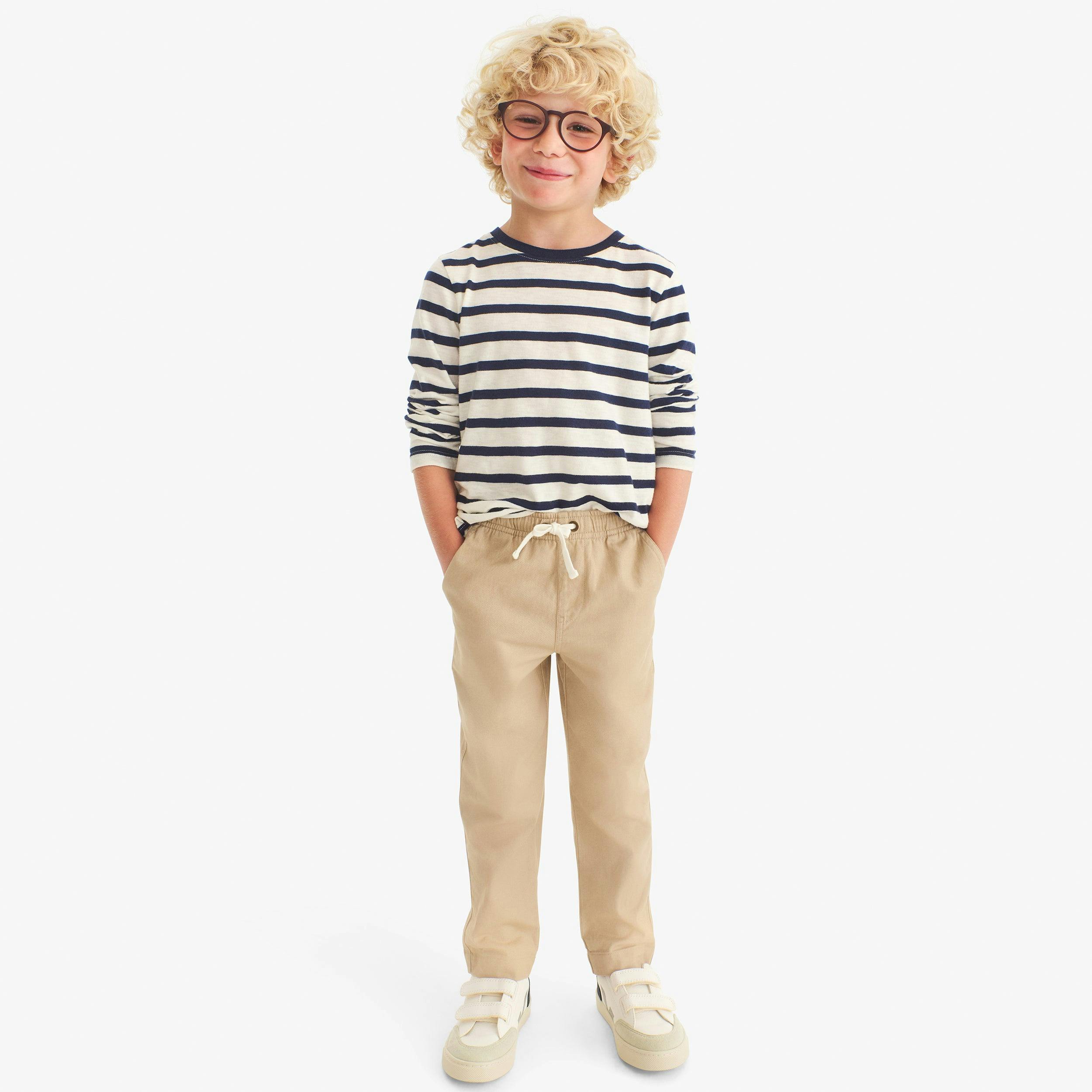 Kids stretch chino drawstring pant