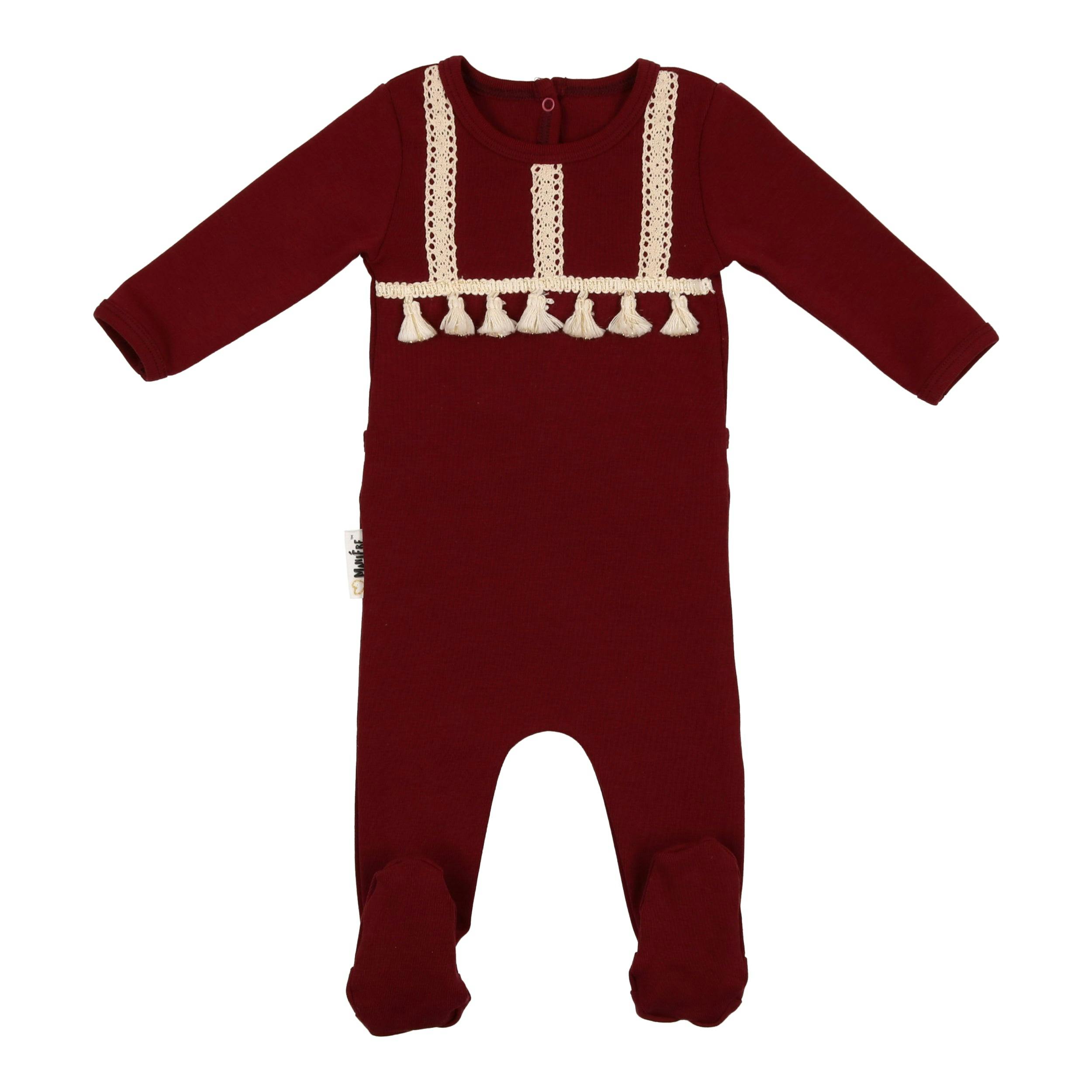 Crochet Tassel Long Sleeve Footie