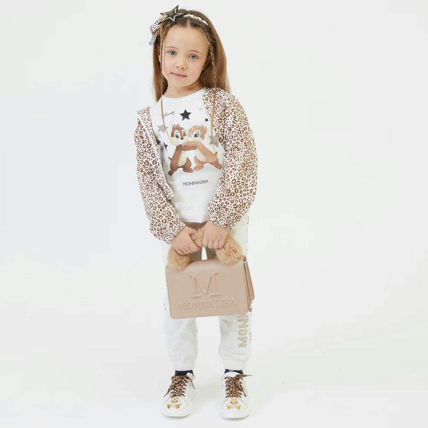 Beige Leopard Print Zip Up