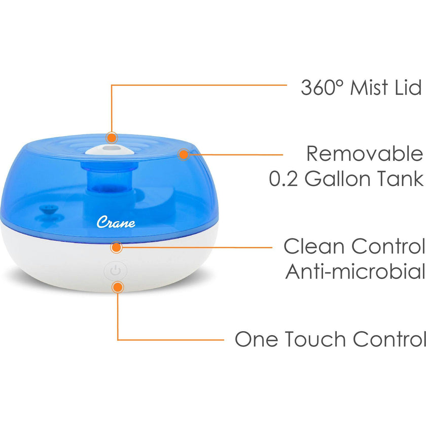 0.2 Gal. Personal Ultrasonic Cool Mist Humidifier for Small Rooms