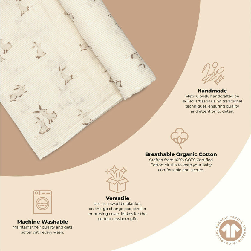 Avery Organic Cotton Single Swaddle