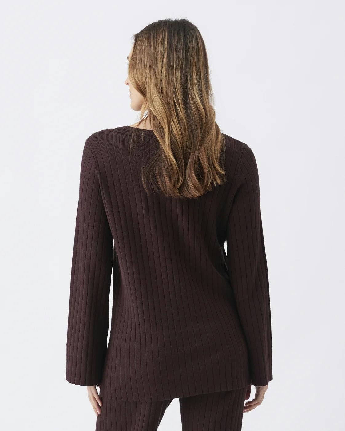 Dallas Rib Knit Nursing Top Cocoa