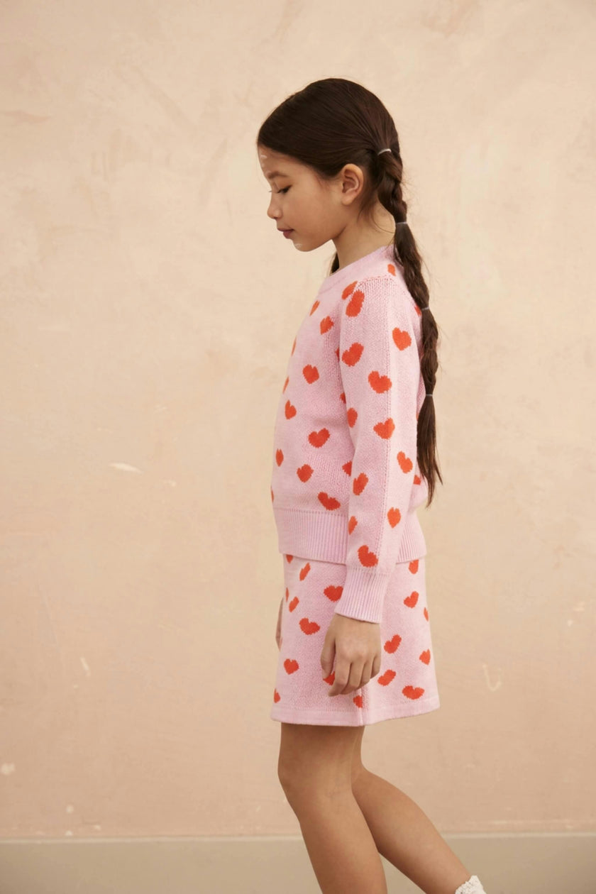 Love Hearts Jumper | Bubble Gum
