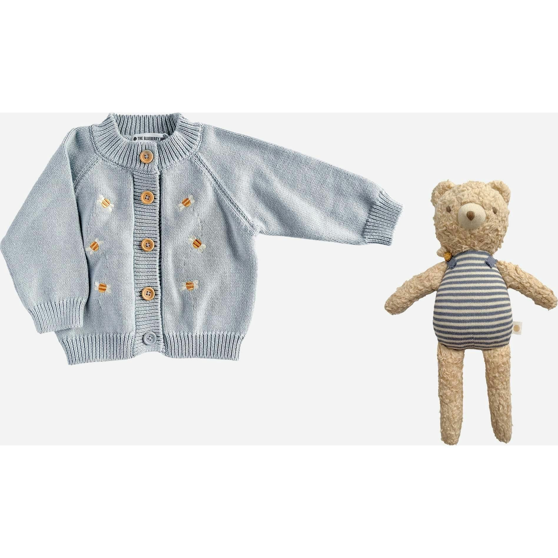 Cotton Bee Cardigan and Henry Bear Set