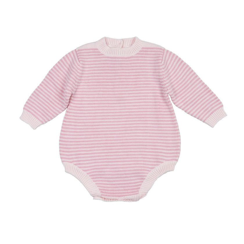 Baby Knit Romper Pink Stripe