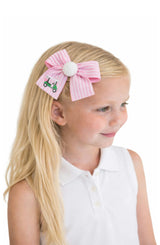 Golf Ball Seersucker Hair Bow