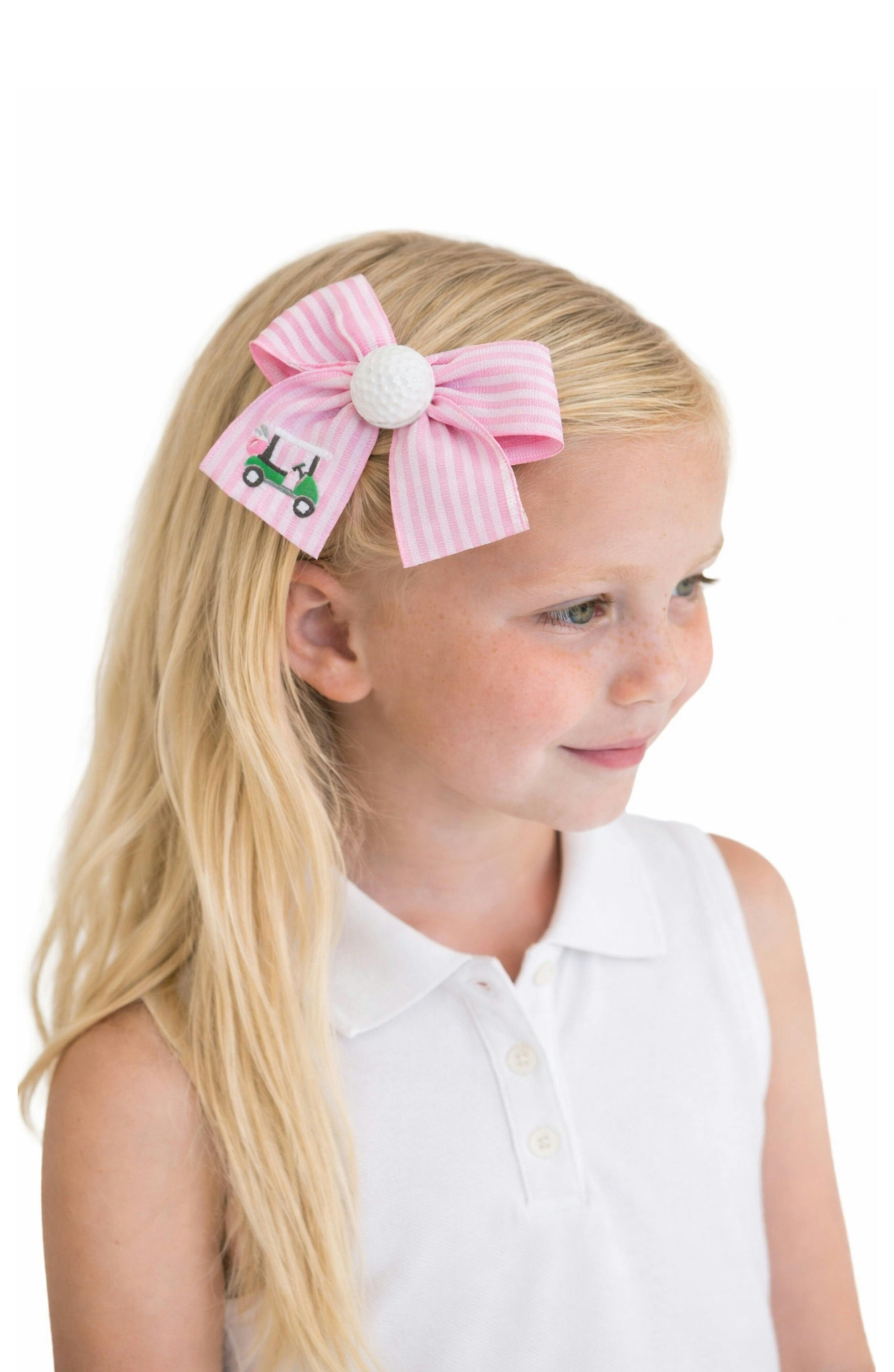 Golf Ball Seersucker Hair Bow