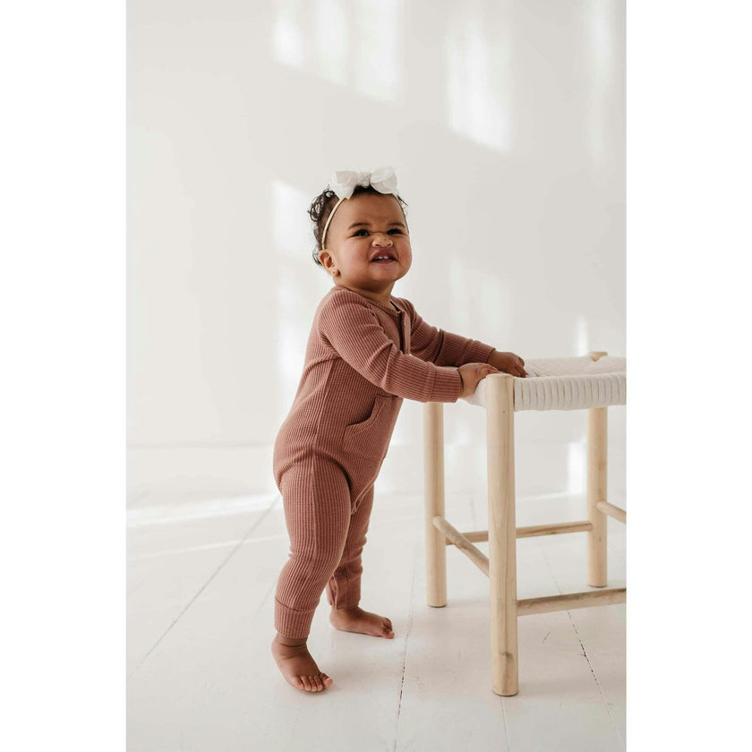 Baby Boy Waffle Romper