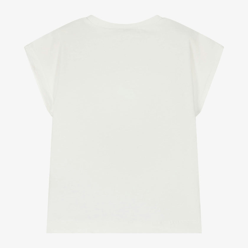 White Tassel Embroidered T-Shirt