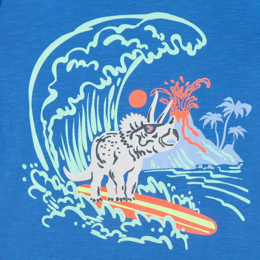 Boys Graphic Tee | Surfing Dino