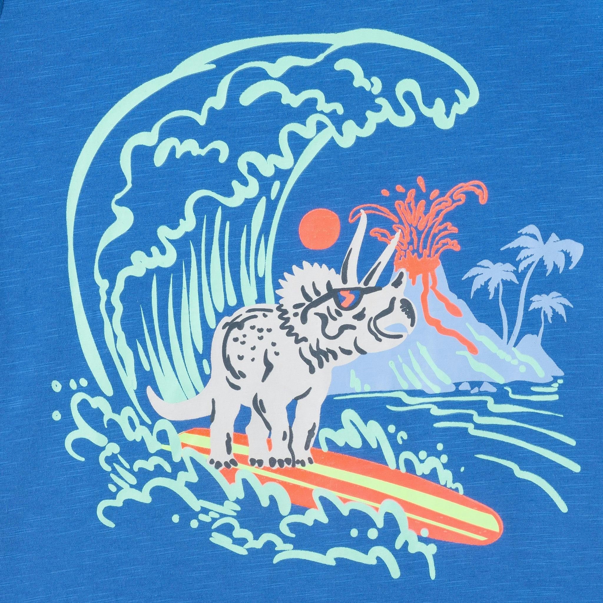 Boys Graphic Tee | Surfing Dino