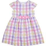 Pastel Plaid Dress With Flowers