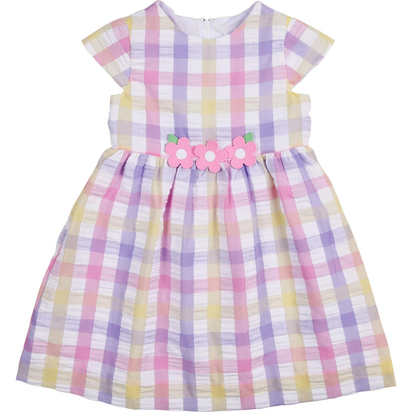 Pastel Plaid Dress With Flowers