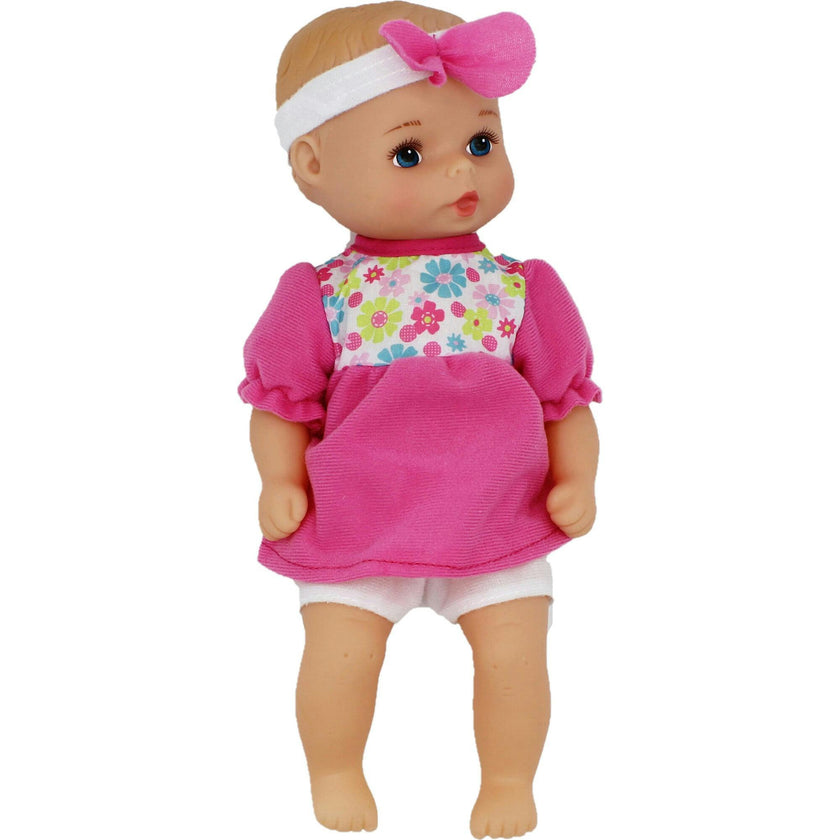 Goldberger Doll Baby's First 11" Classic Softina with Pink & Foral Jumper & Headband