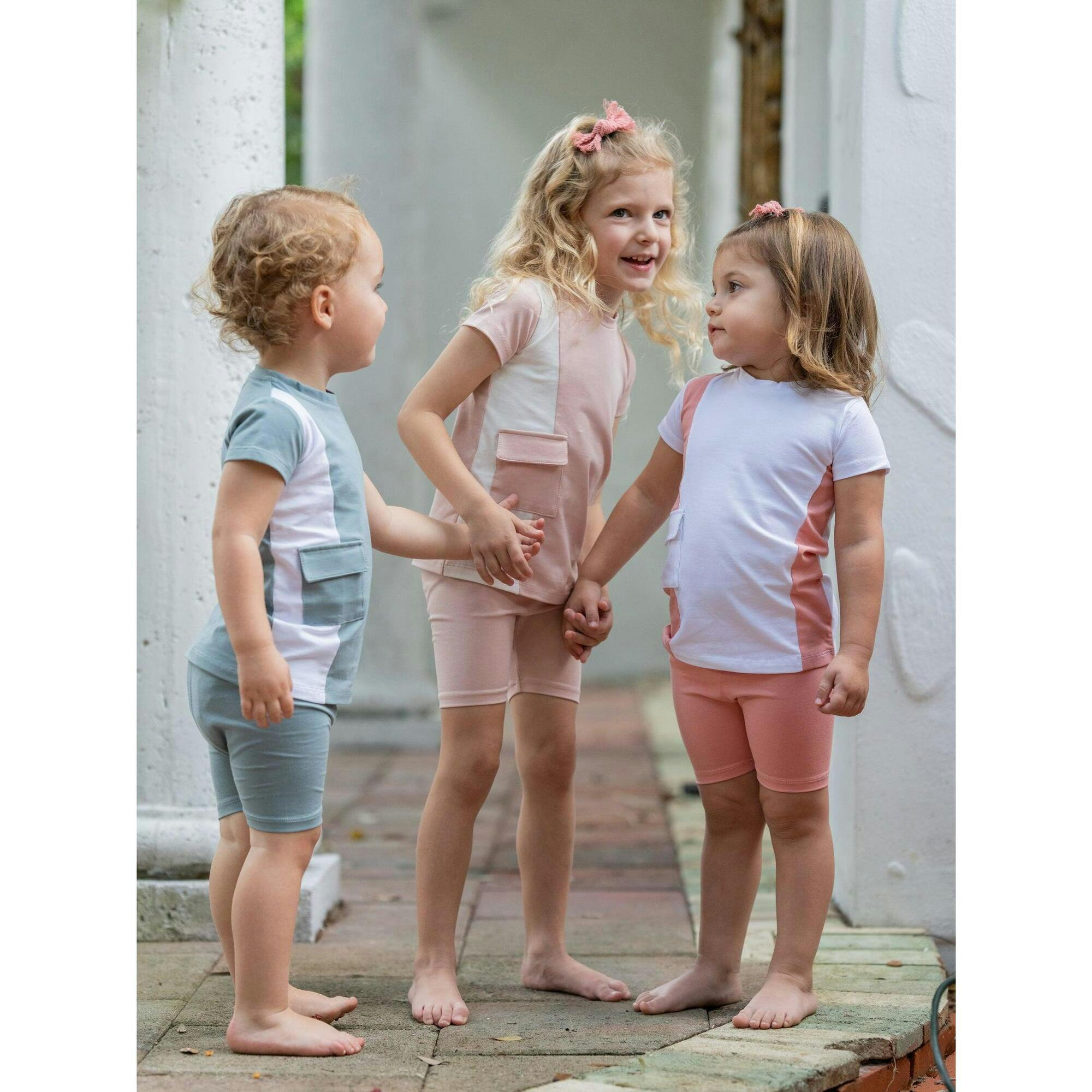 Color-Block Pocket Tee & Short Set