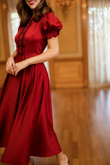 Sophia Dress in Garnet