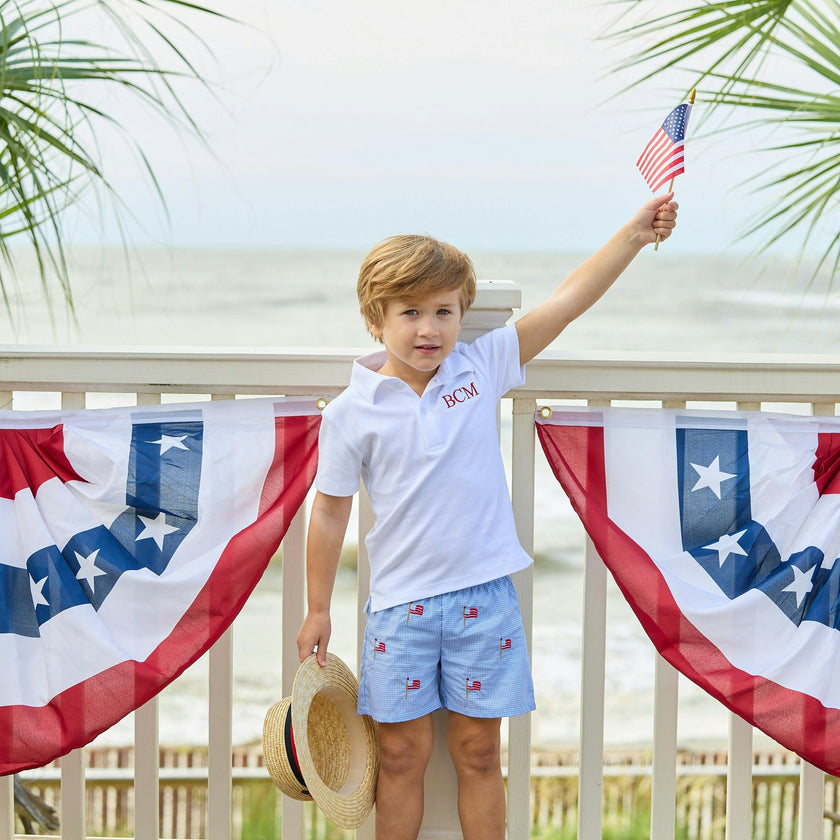 Embroidered Basic Short - Flags