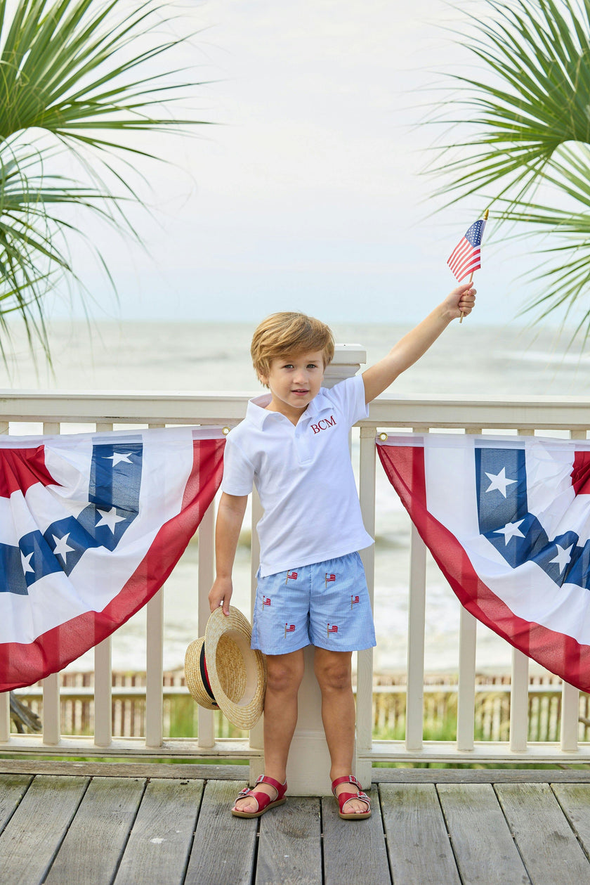 Embroidered Basic Short - Flags