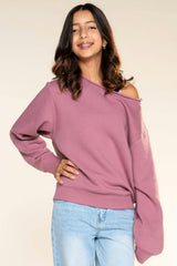 Butter French Terry Off The Shoulder Sweatshirt