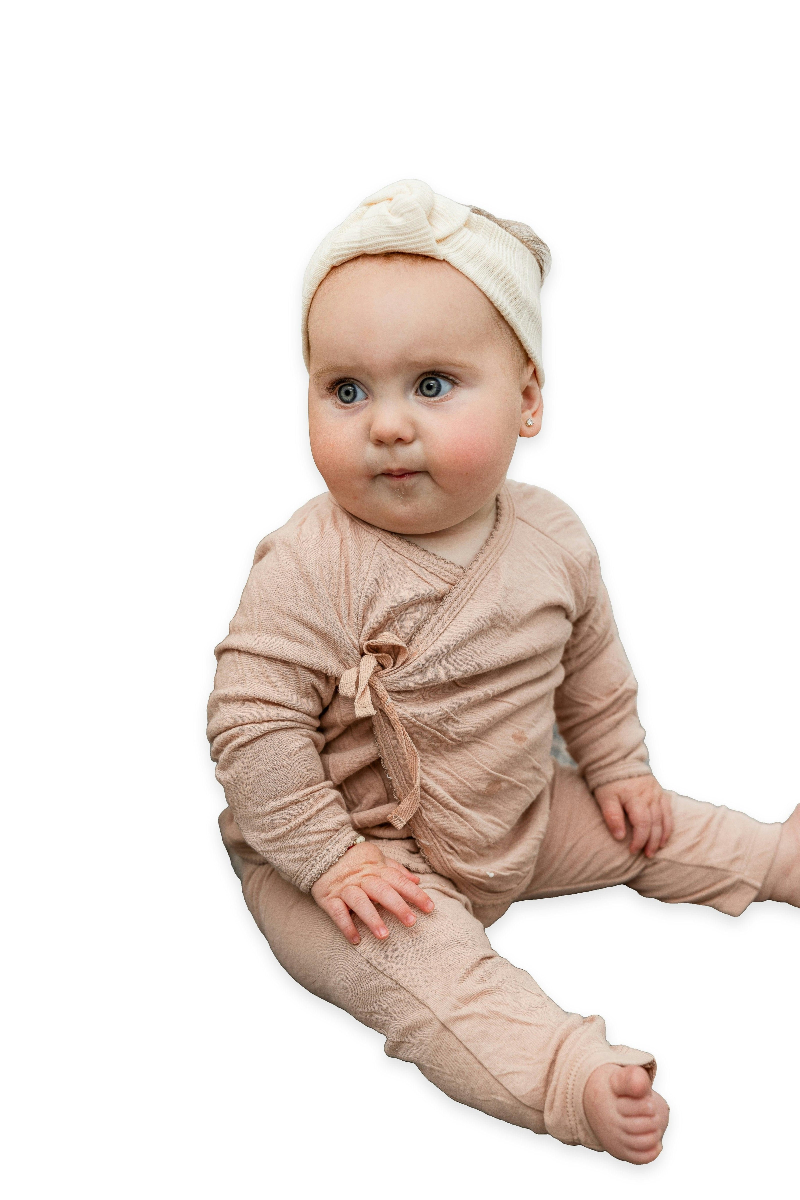 Crinkled Jersey Wrap Scalloped Top and Pants Two Piece Set