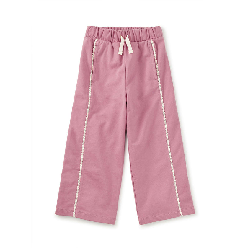 Lace Trim Track Pants, Hydrangea