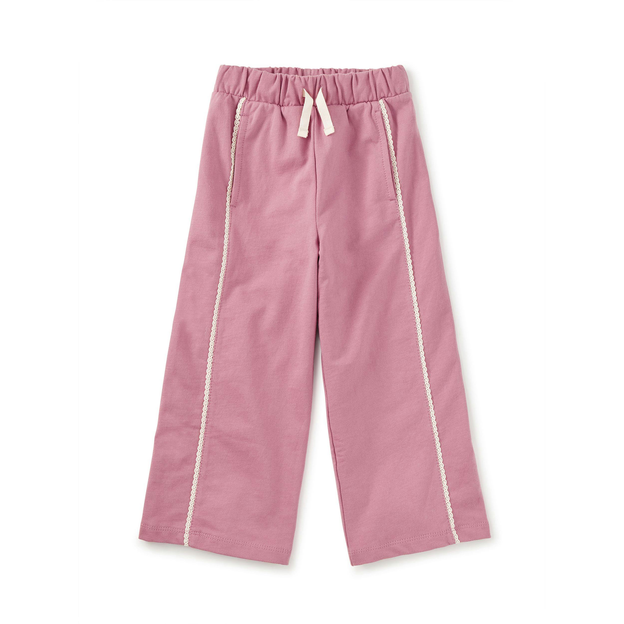 Lace Trim Track Pants, Hydrangea