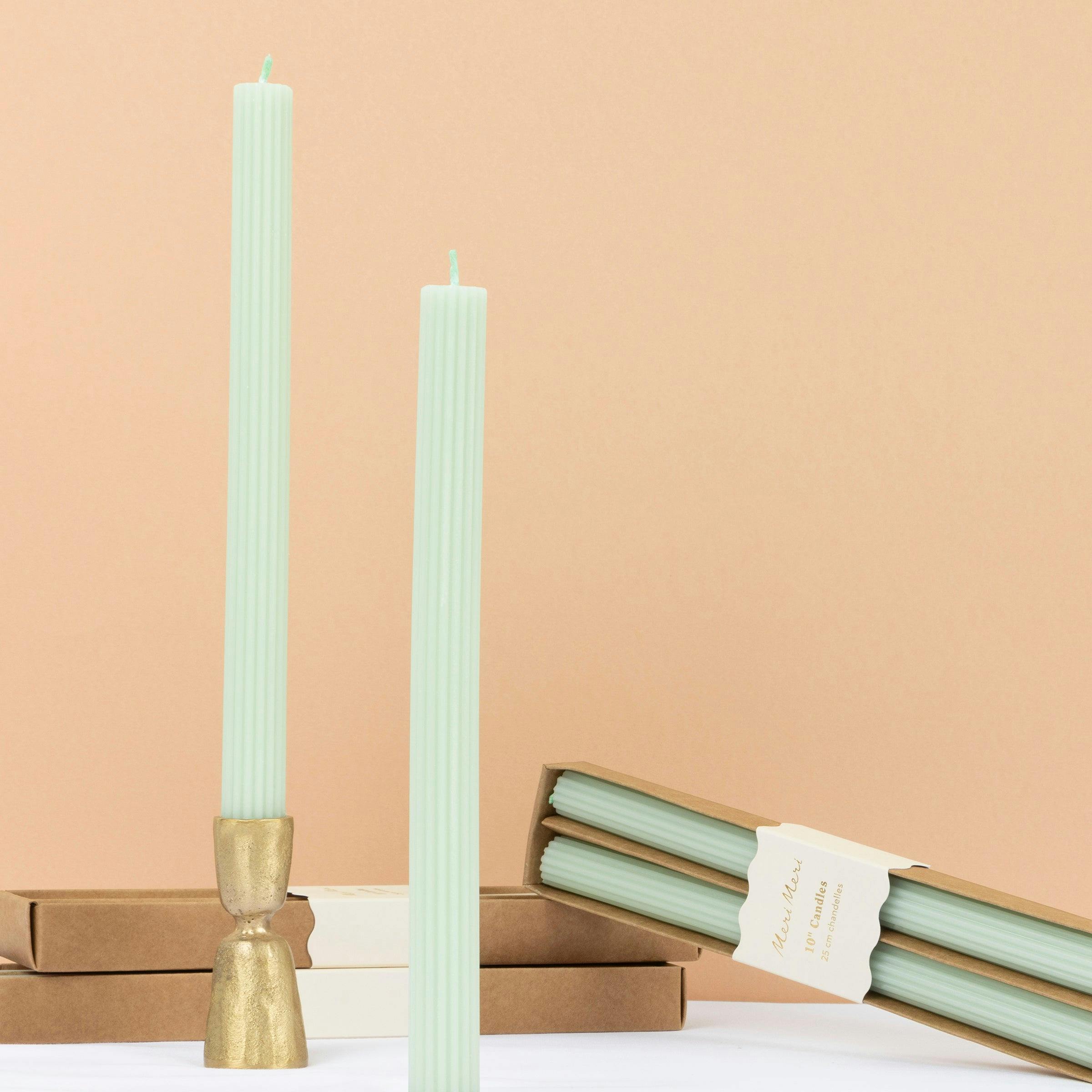 Sea Foam Green Table Candles