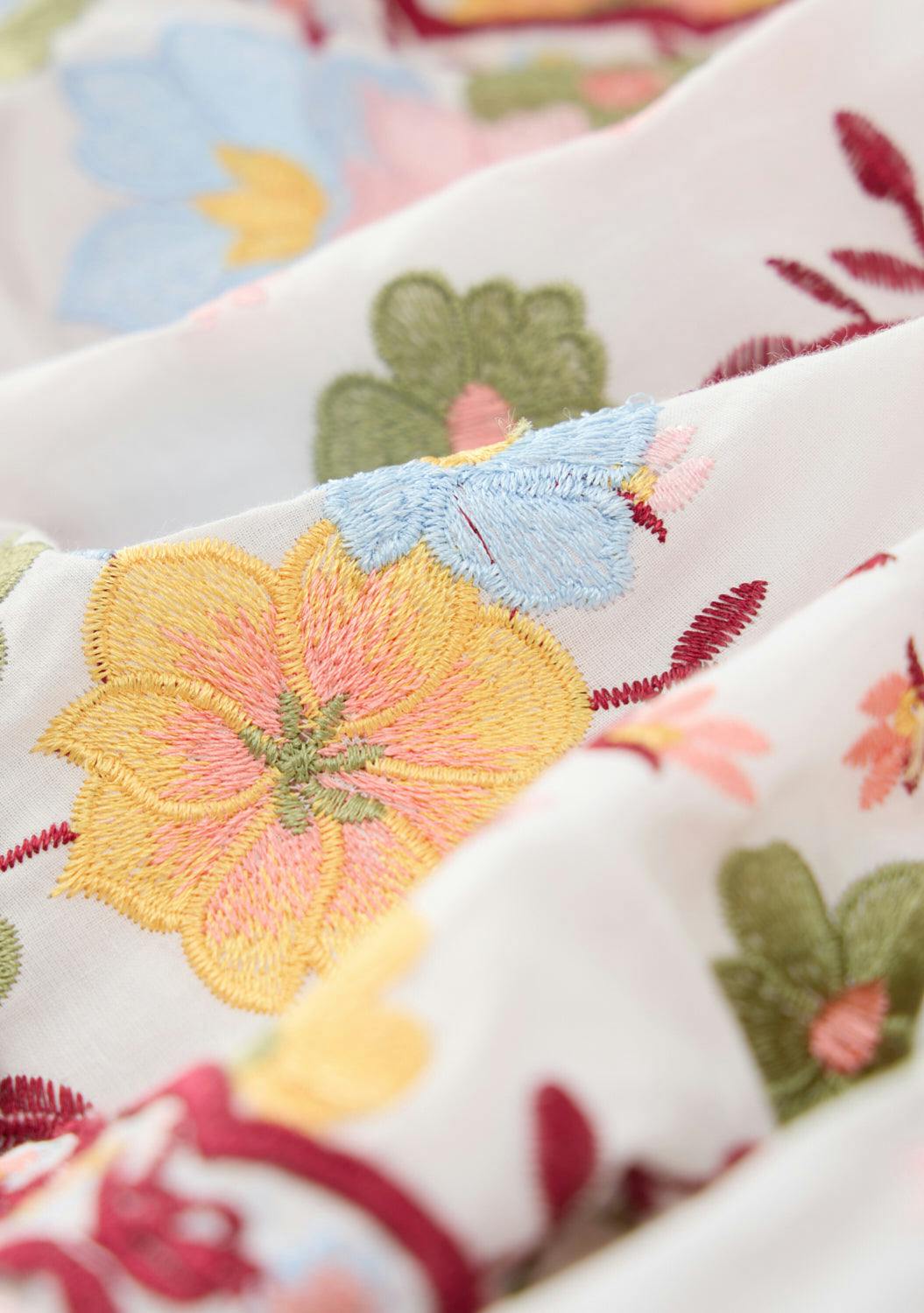 Penelope Cotton Embroidery Mini Dress