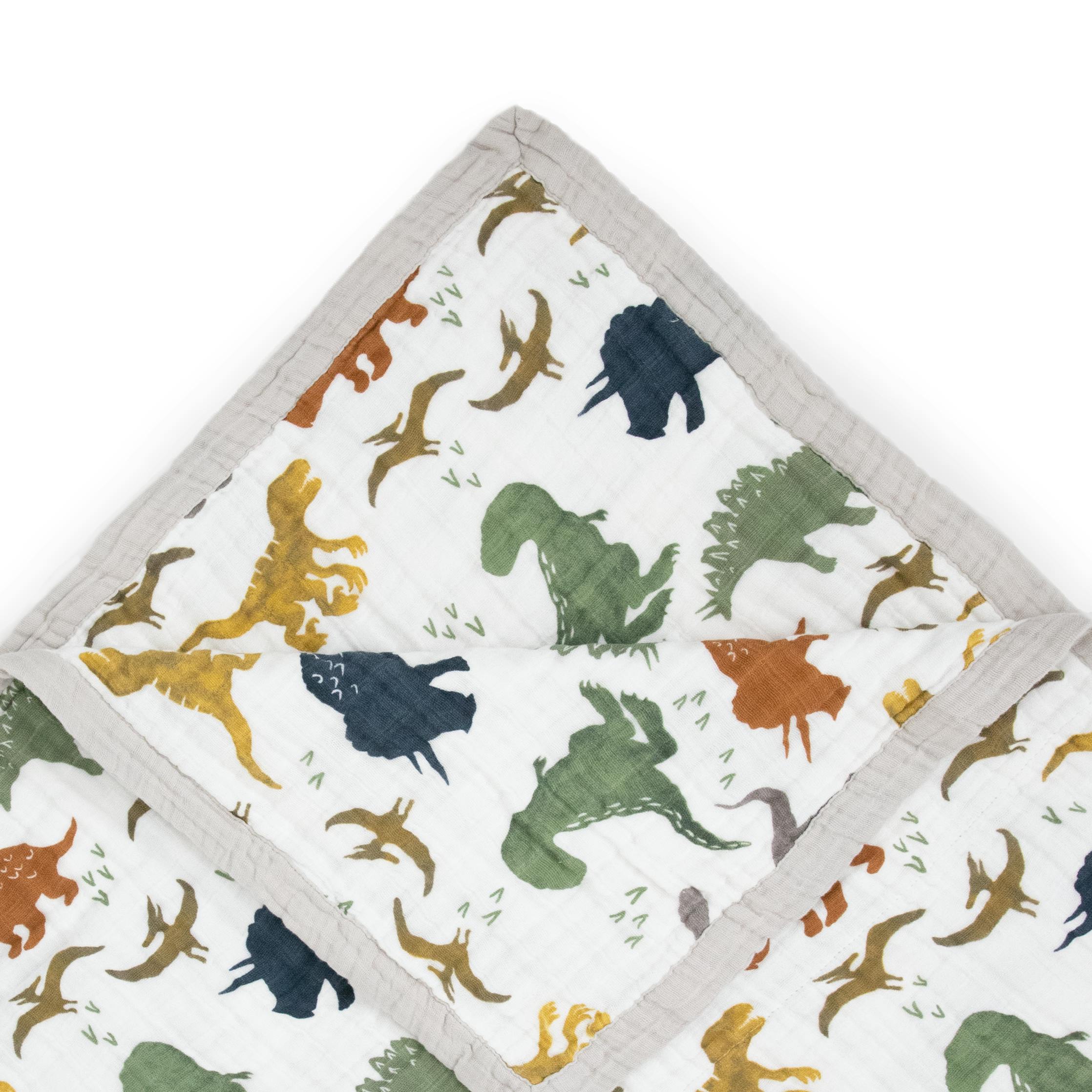 Cotton Muslin Quilted Throw - Dino Friends