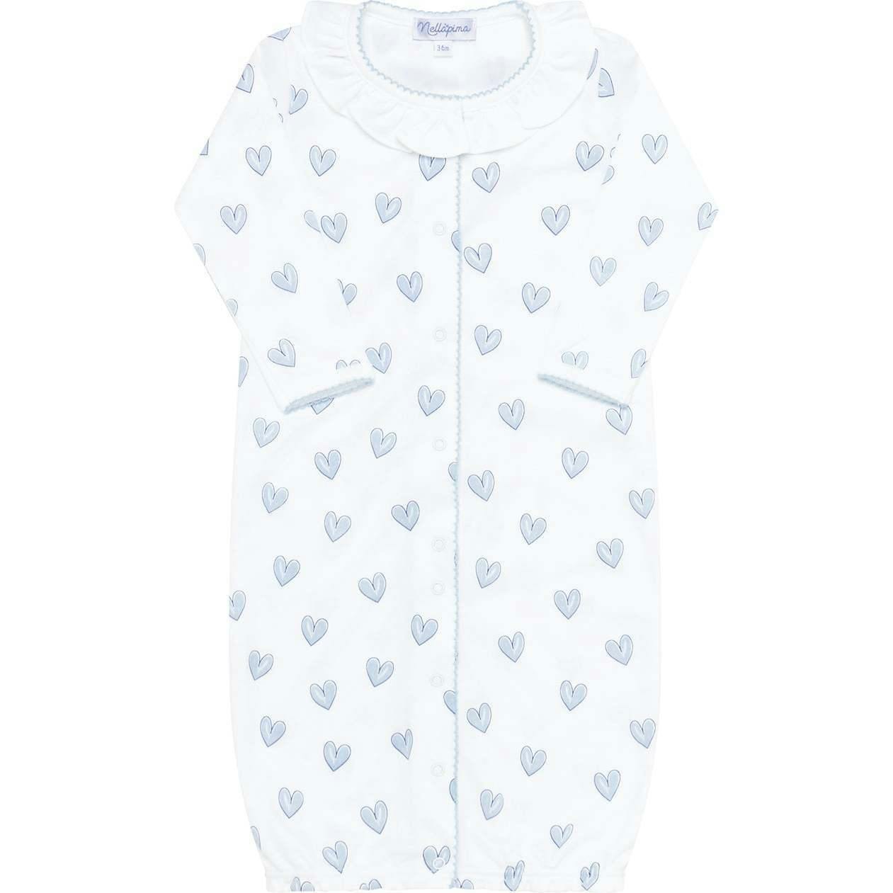 Blue Heart Print Converter Gown