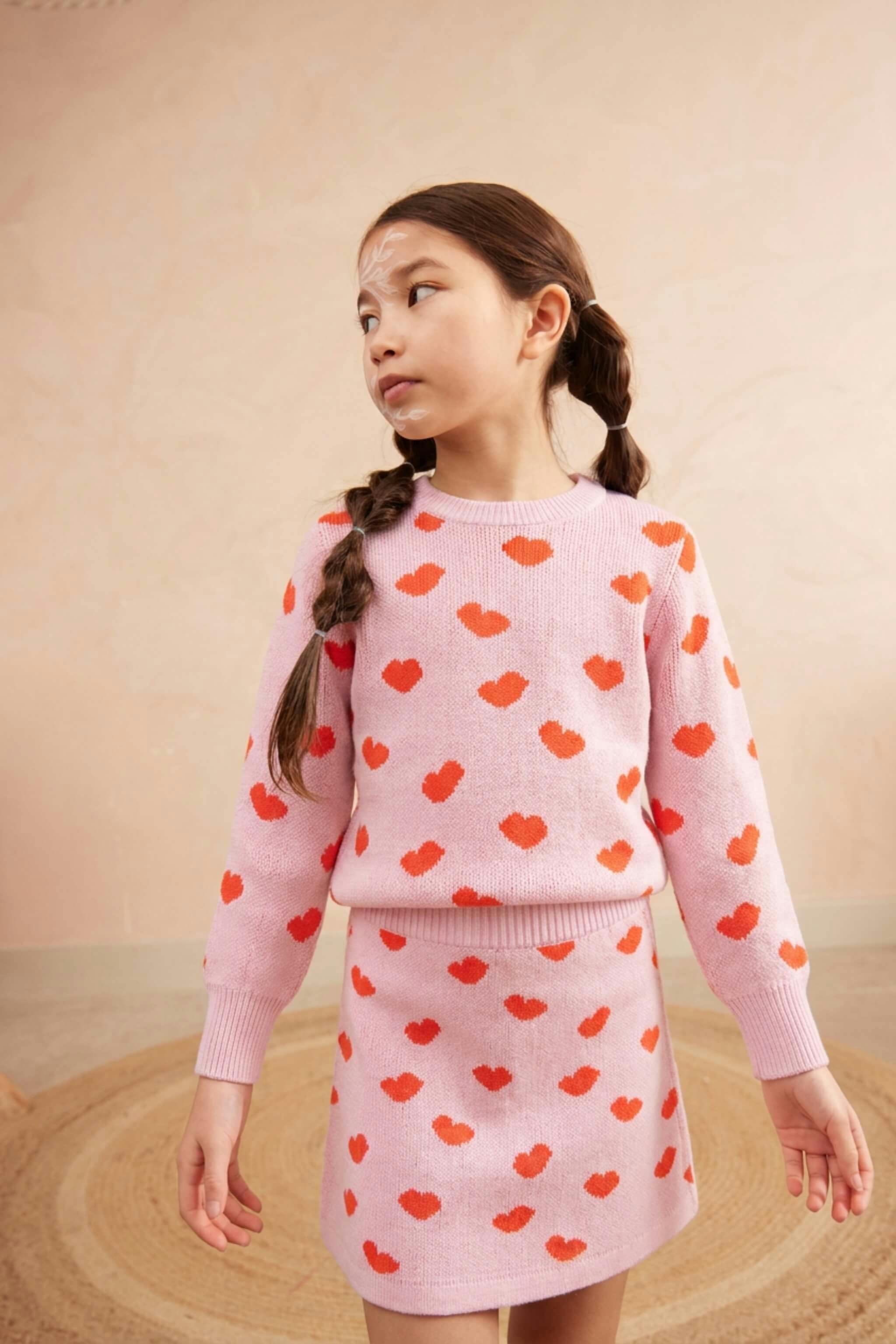 Love Hearts Jumper | Bubble Gum