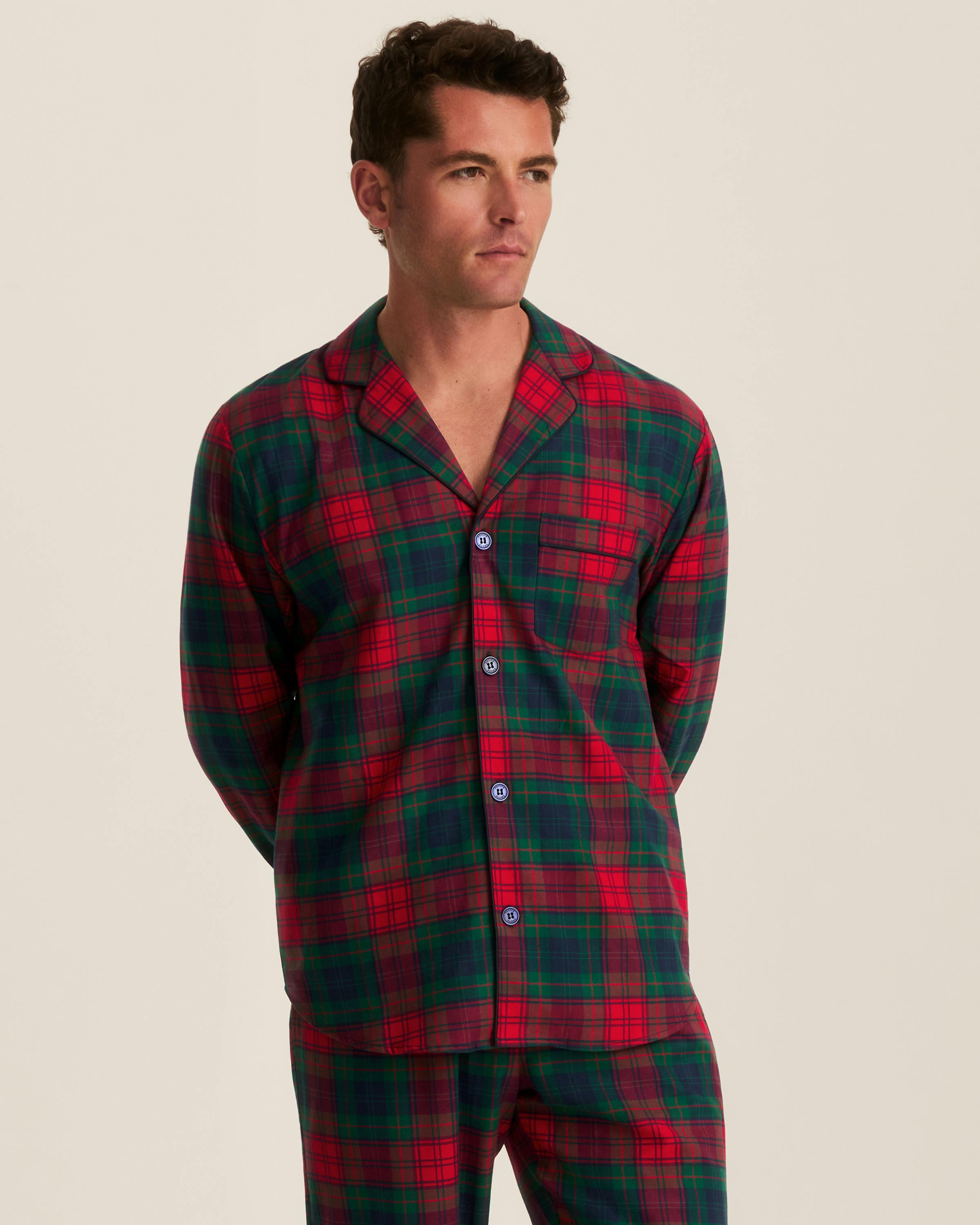 Men's Brushed Twill Pajama Set in St. James Tartan
