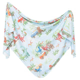 Knit Swaddle Blanket - Dino Explorer