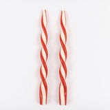 Red Stripe Twist Candles