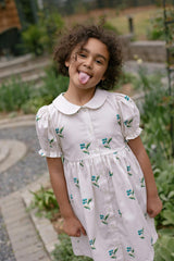 Charlotte Dress in Flame Stitch Floral