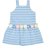Stripe Knit Dress With Mulitcolor Flowers