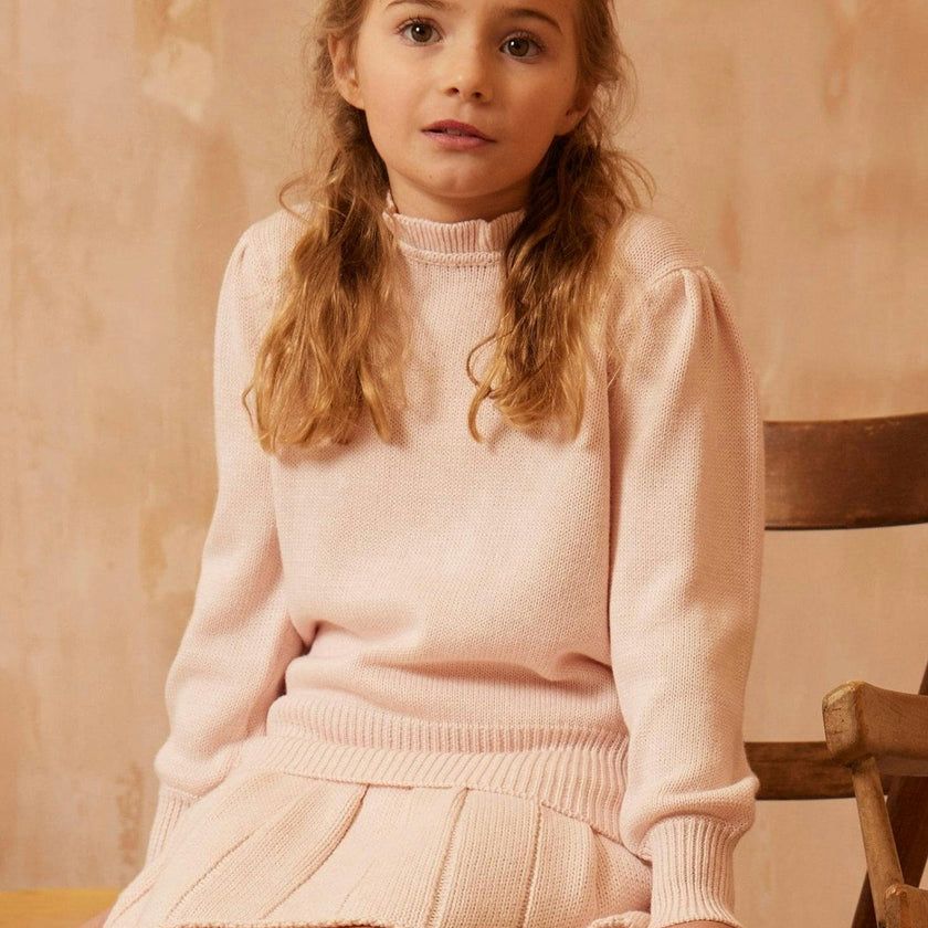 Ruffled Collared Jumper | Blush