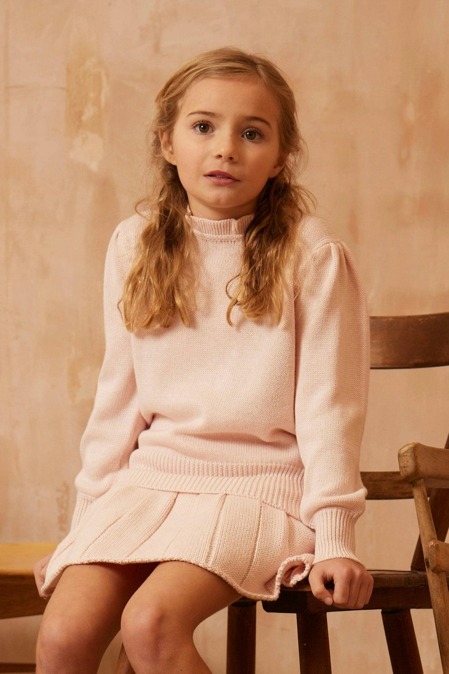 Ruffled Collared Jumper | Blush