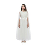 White Thalia Tulle Capelet Dress