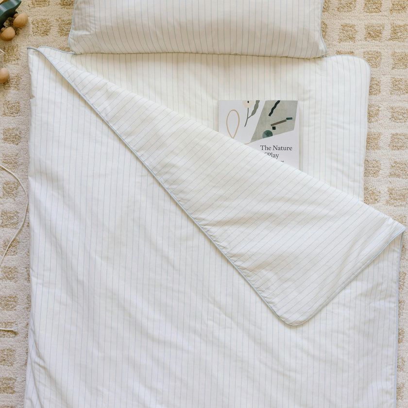 [NEW] XL Organic Nap Mat- Blue Stripe