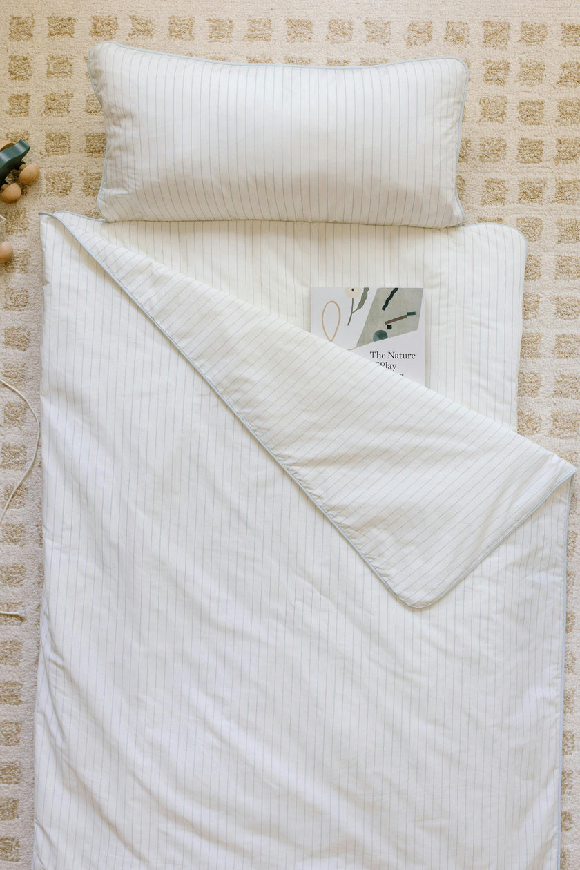 [NEW] XL Organic Nap Mat- Blue Stripe