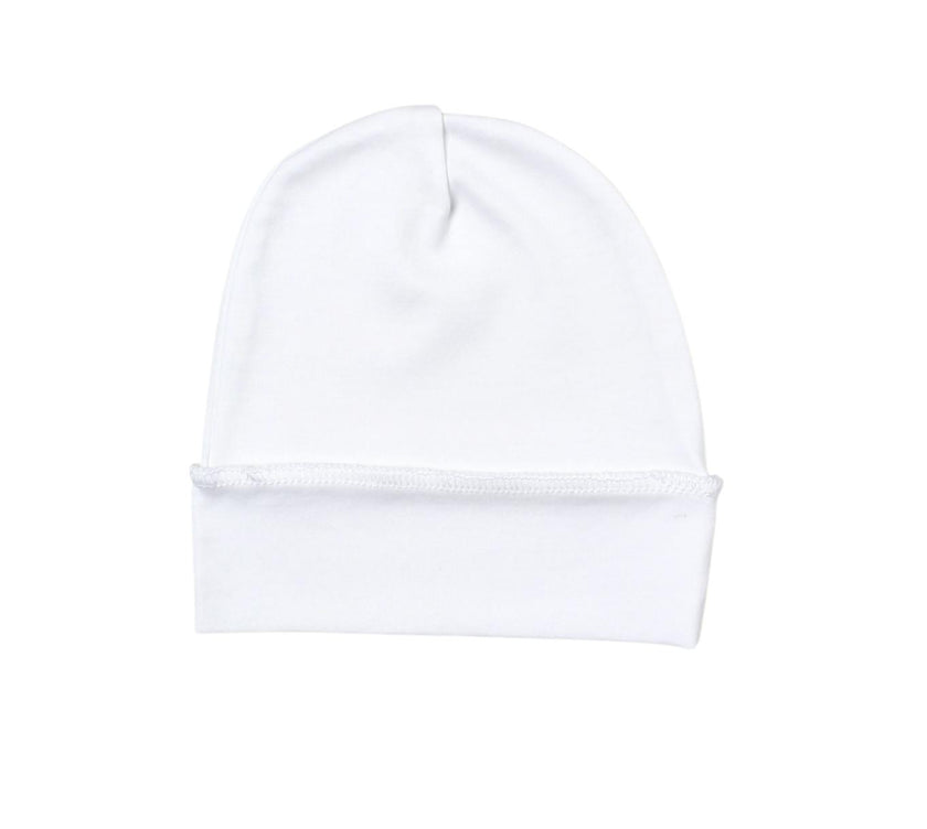 White Newborn Hat - Pima Cotton