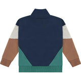 Color-Block Mock Collar Quarter Zip Pullover Sweatshirt