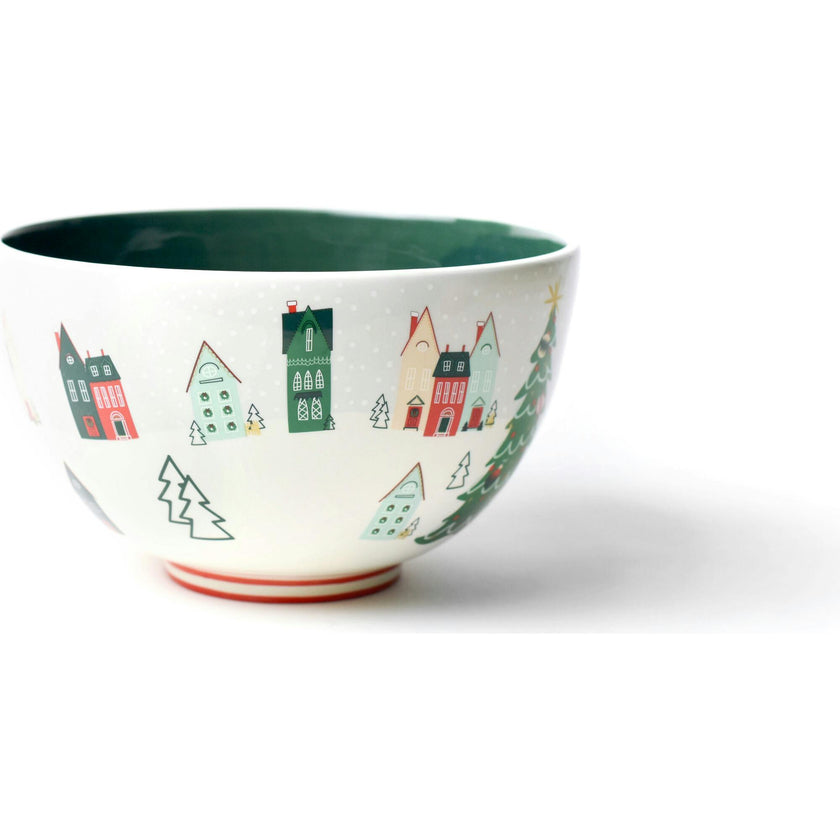 Christmas in the Village Town Square Footed Bowl