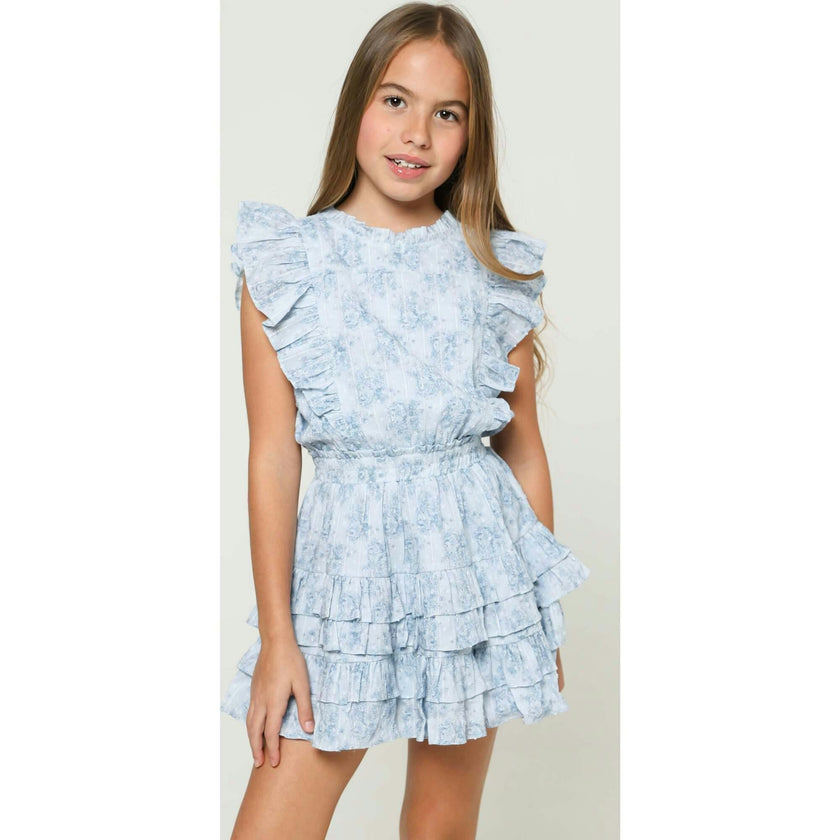 Gustavia Dress Mini Roses Blue
