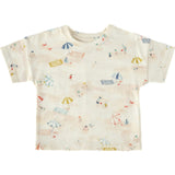 Crew Neck Dropped Shoulder T-Shirt, Multi