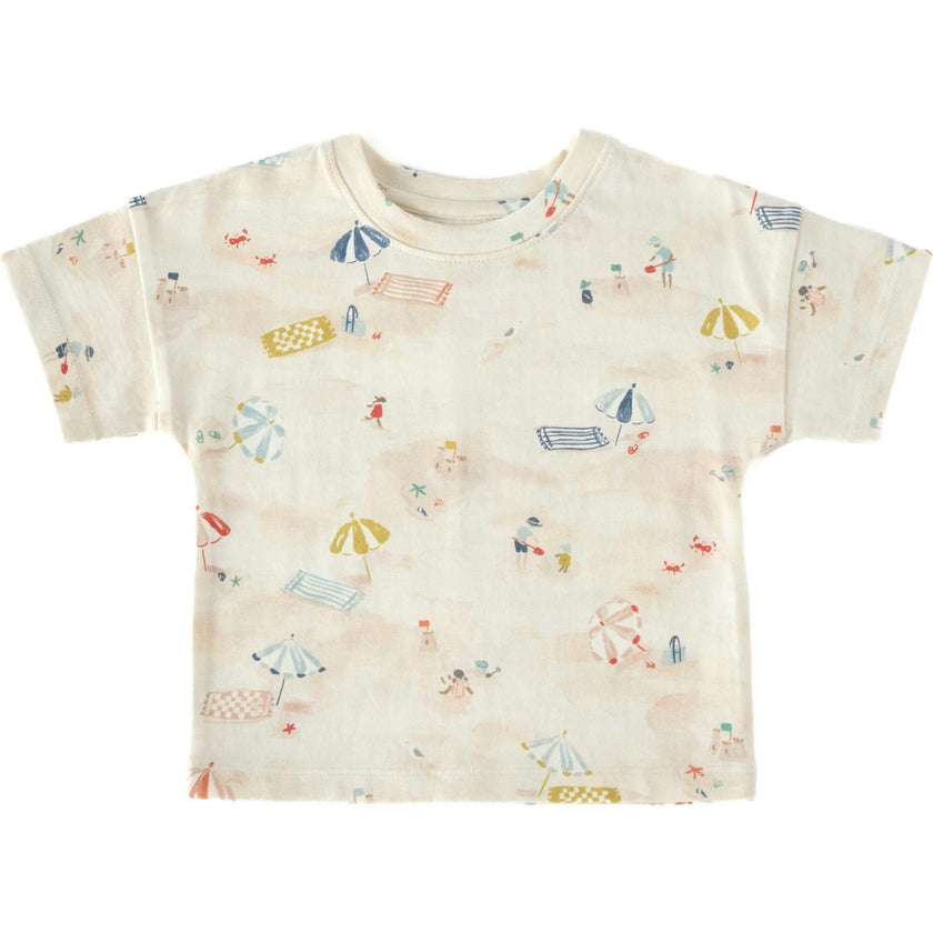 Crew Neck Dropped Shoulder T-Shirt, Multi