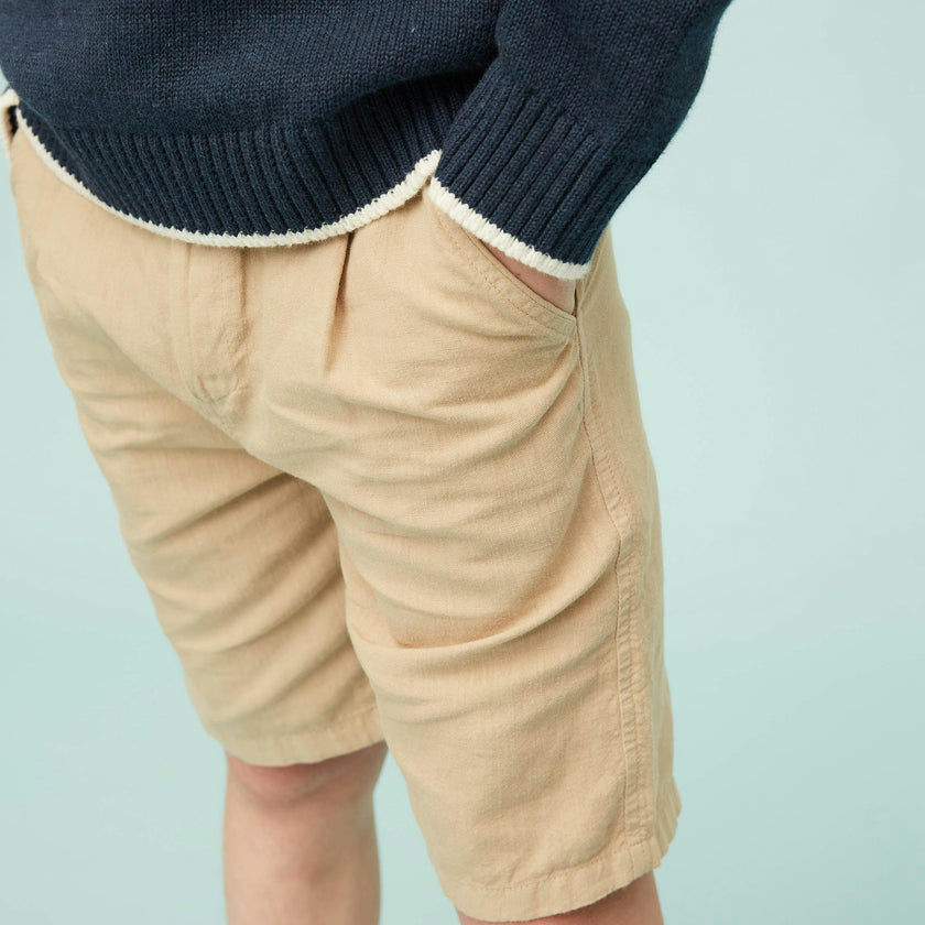 Sand Linen Cotton Shorts